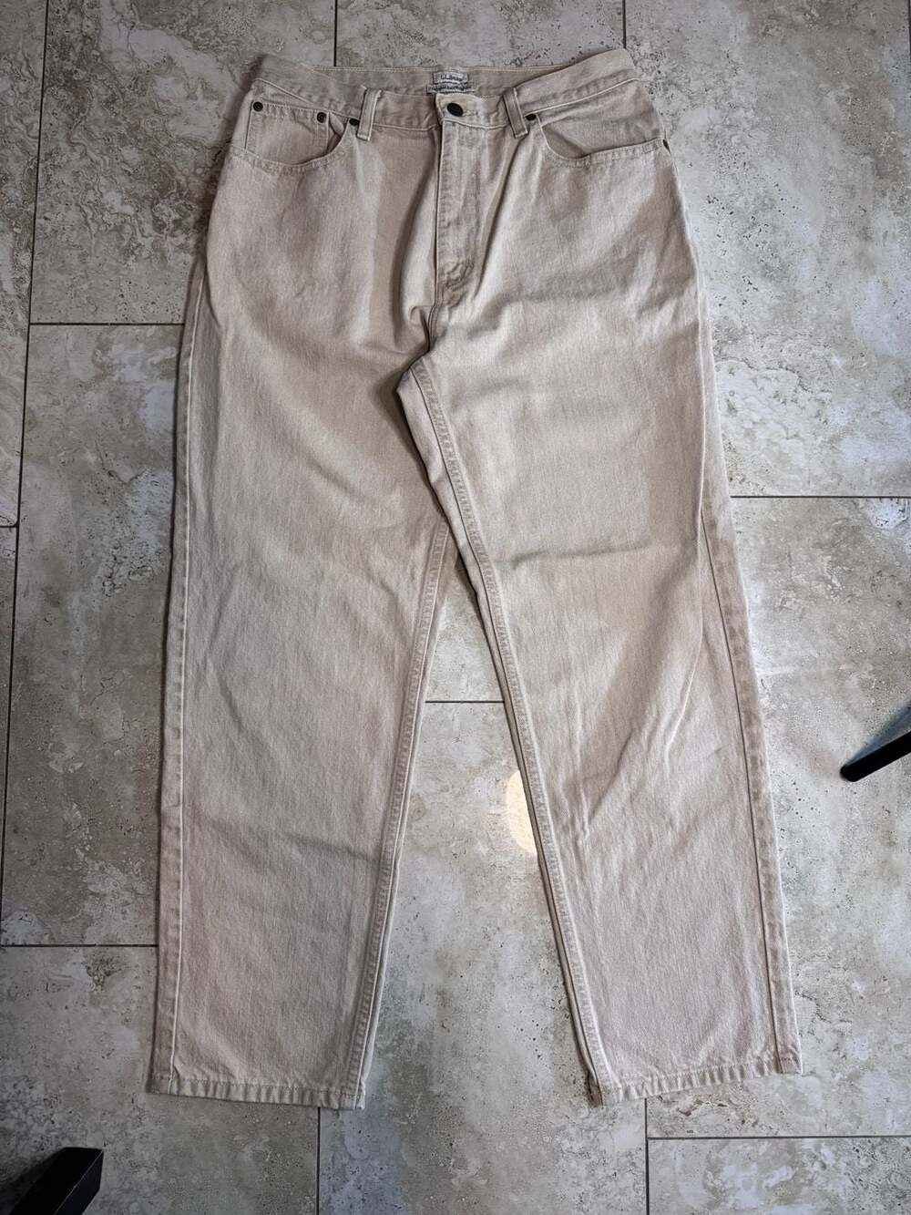 L.L. Bean Women's Original Fit Relaxed Tan Denim Jeans Size 12